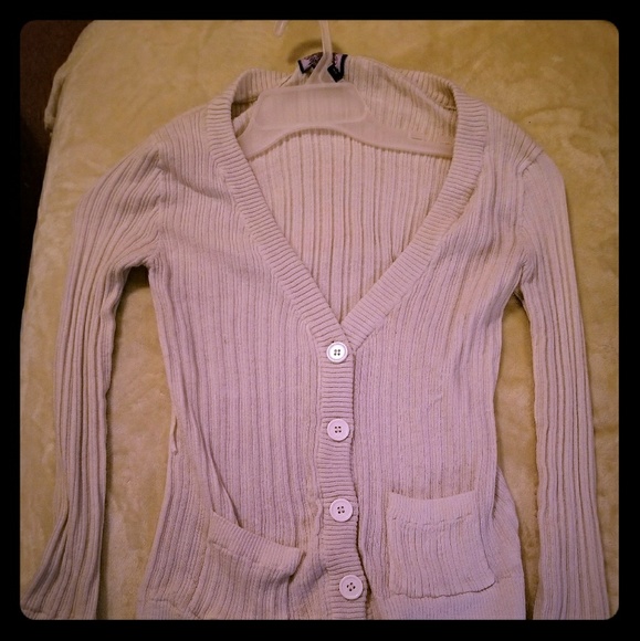 Off white ribbed cardigan - Picture 1 of 4